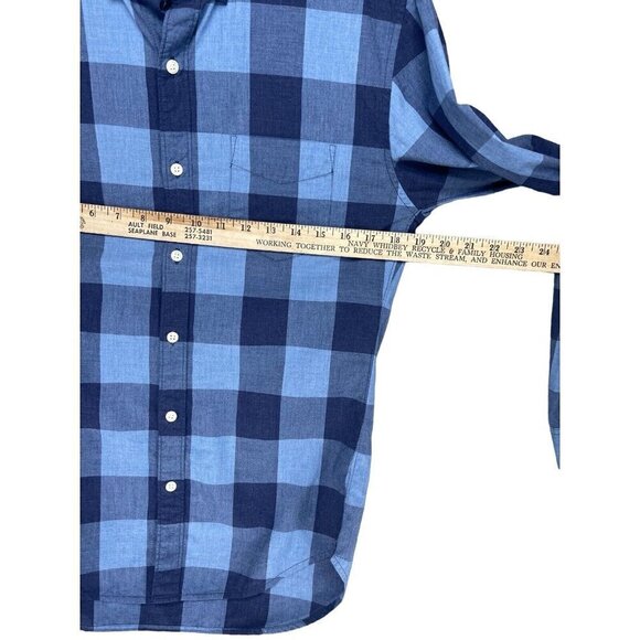 BONOBOS Long Sleeve Button Up Shirt Slim Fit Men Small Plaid Blue Cotton - Picture 7 of 10